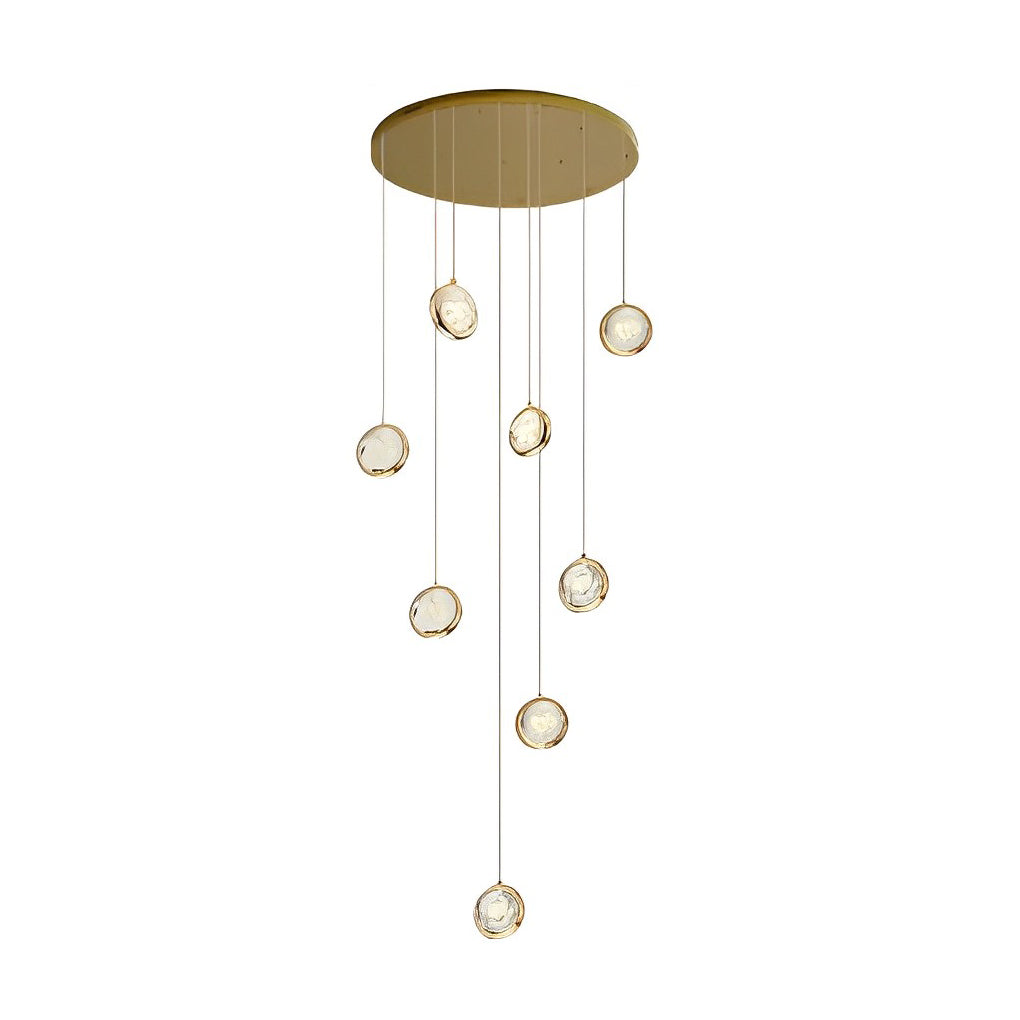 Adjustable Modern Crystal Cluster Chandelier for Luxury Staircase Lighting