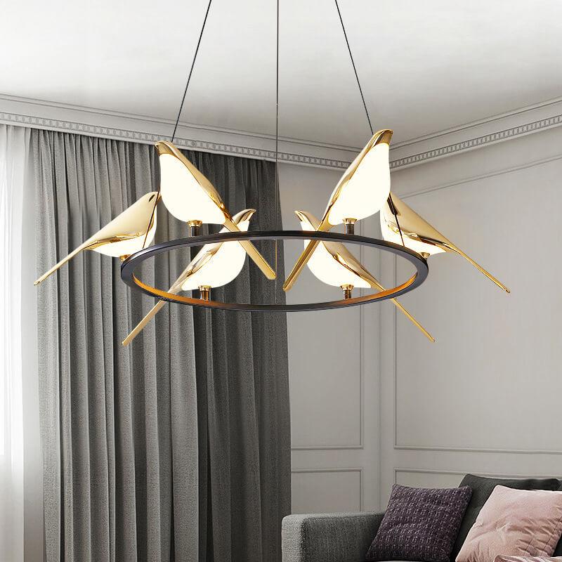 Nordic Bird-Shaped Acrylic LED Chandelier for Modern Living Spaces