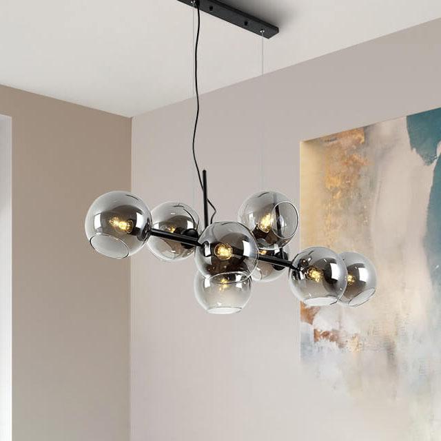 Elegant Modern Glass LED Chandelier Pendant Light for Dining Room