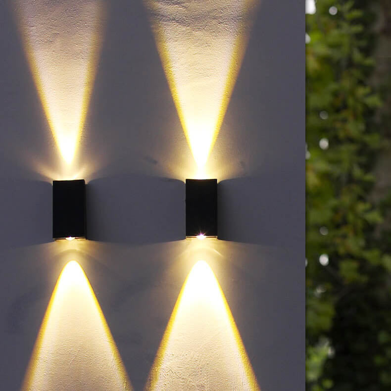 Waterproof LED Wall Sconce Lamp - Modern Solar Trapezoid Design for Outdoor