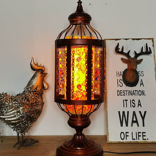 Colorful Vintage Turkish Stained Glass Table Lamp for Home Decor Accent
