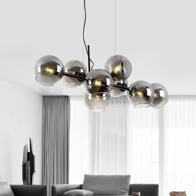 Elegant Modern Glass LED Chandelier Pendant Light for Dining Room