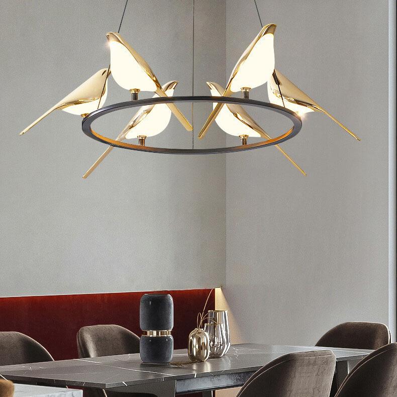 Nordic Bird-Shaped Acrylic LED Chandelier for Modern Living Spaces