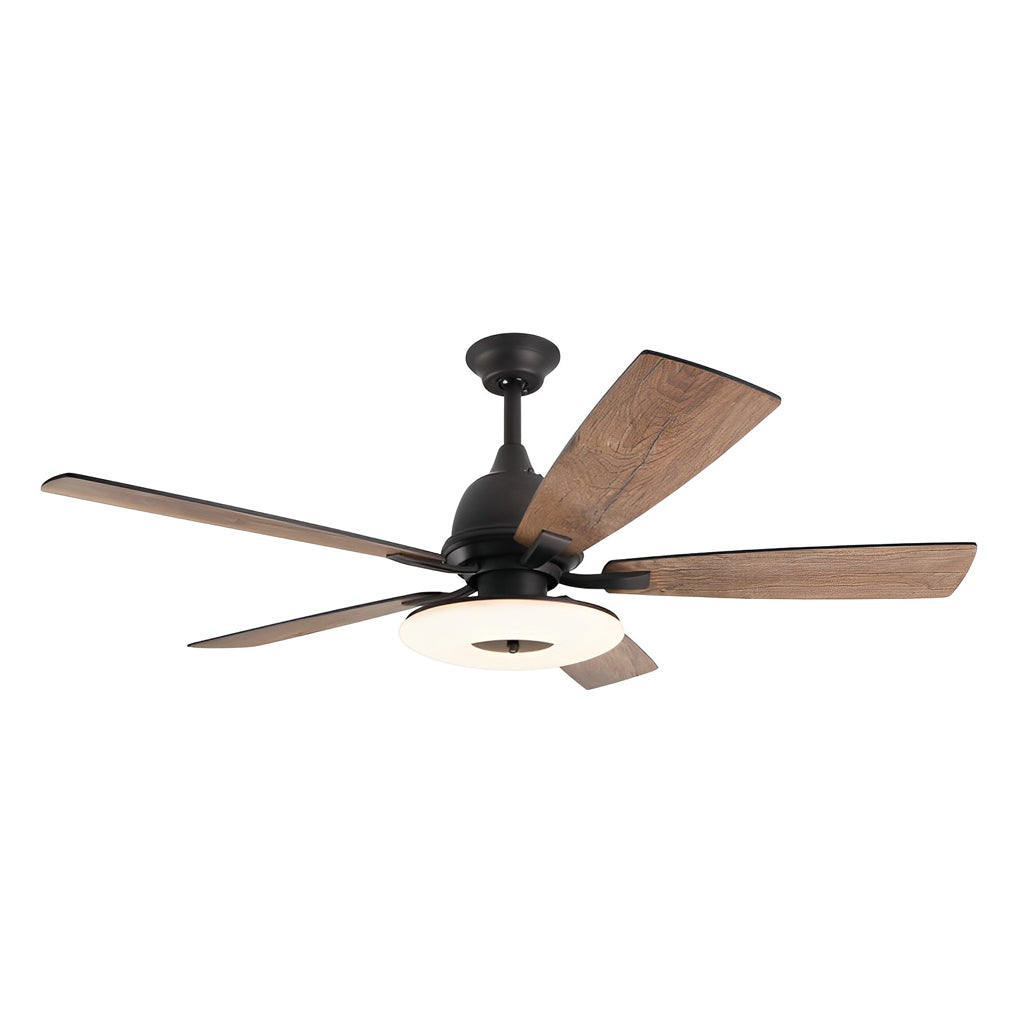 Dimmable 5-Blade Nordic Style LED Ceiling Fan with Remote Control for Bedroom