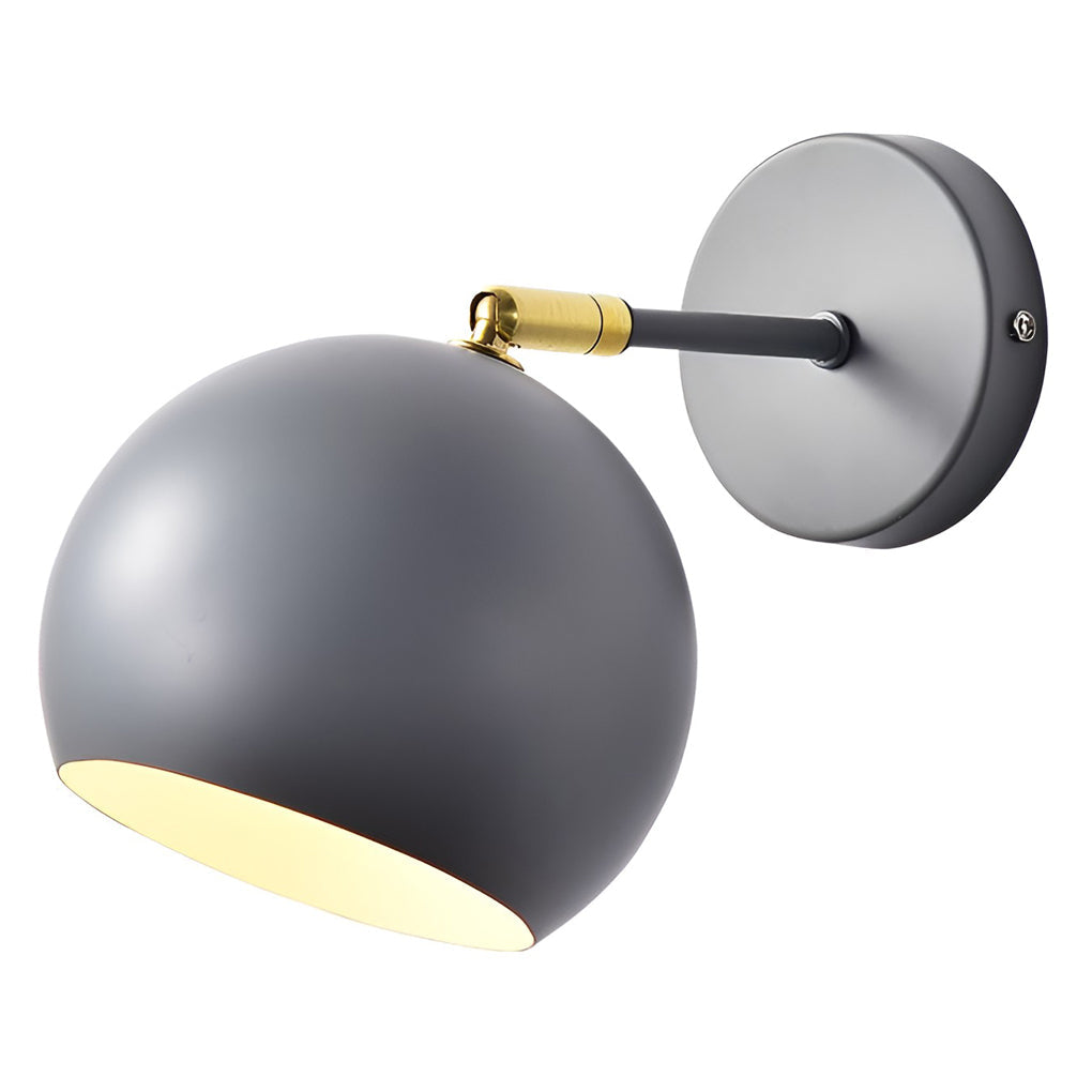 Adjustable White Hemispherical Nordic Wall Sconce Lamp for Modern Interiors