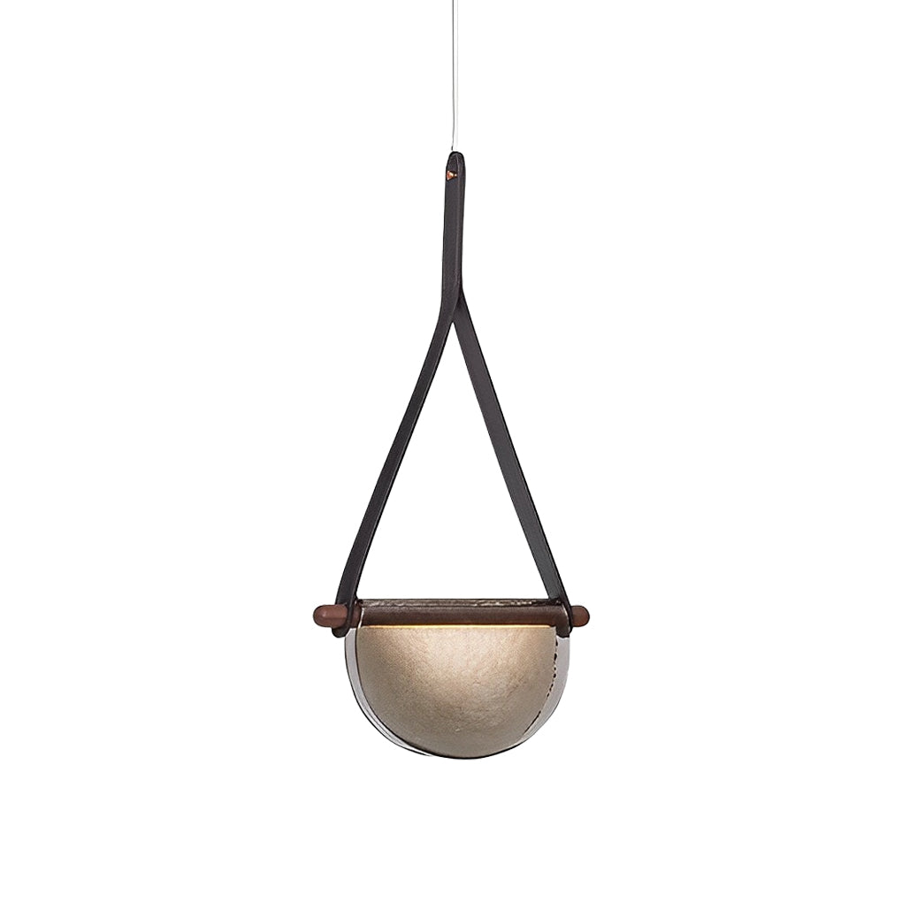 Post-Modern Semicircular Glass LED Chandelier for Living Room Dining