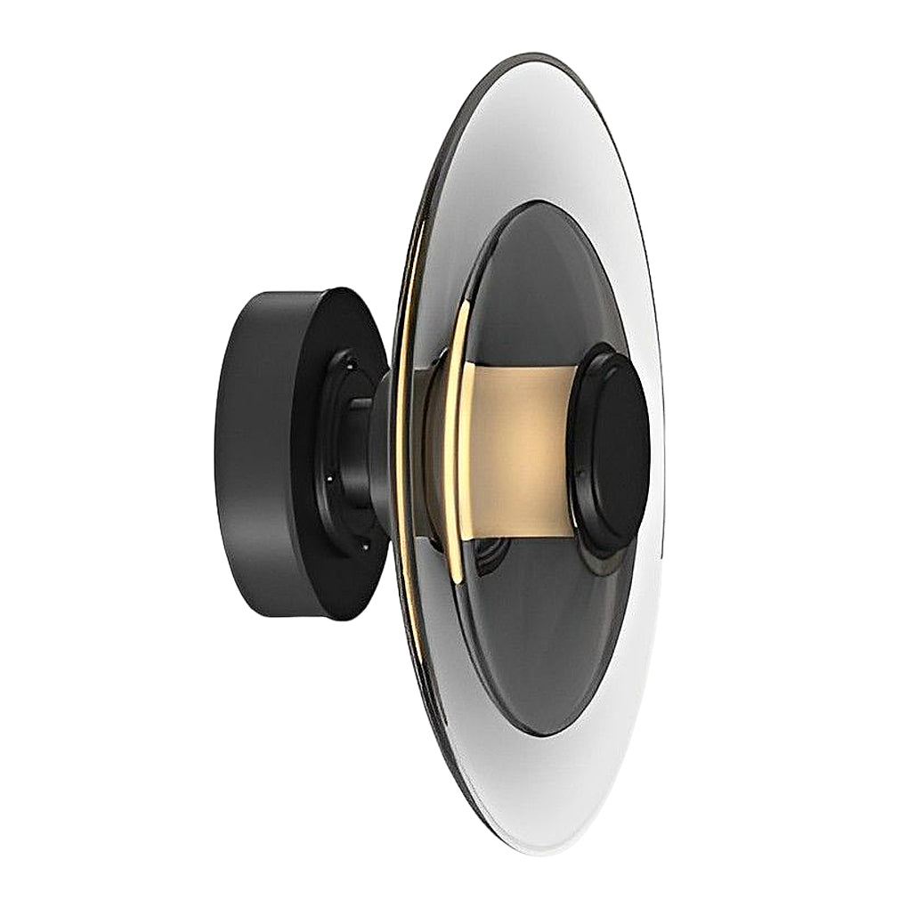 Nordic Style Double-Layered Round Glass LED Wall Sconce for Bedroom