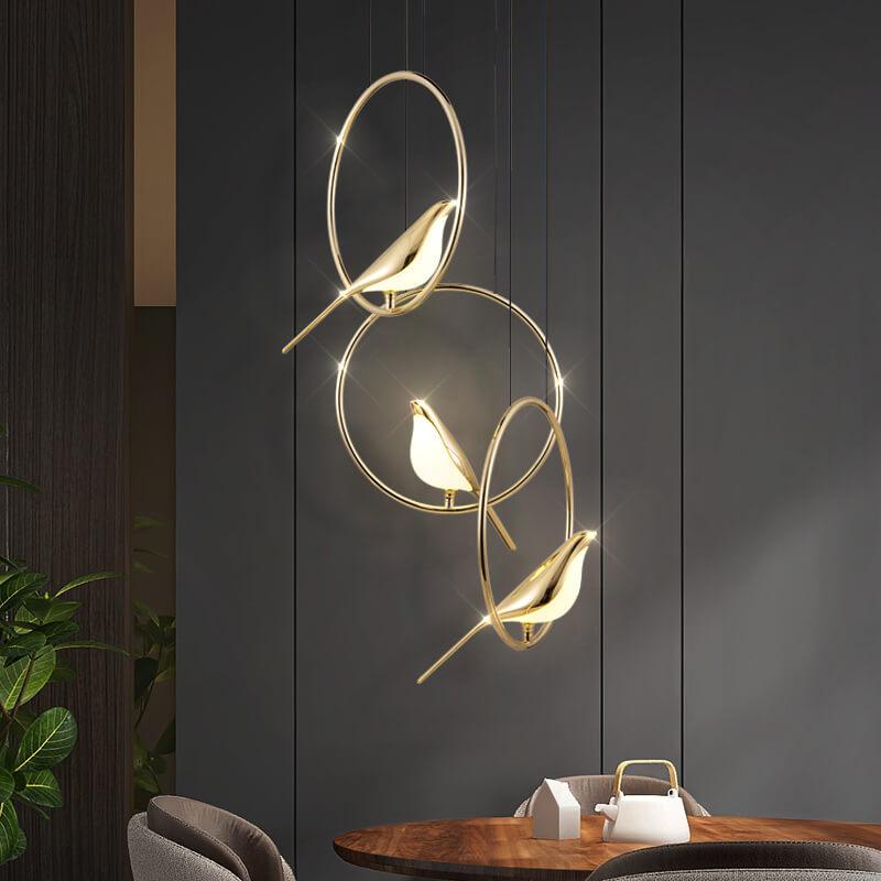 Nordic Bird-Shaped Acrylic LED Chandelier for Modern Living Spaces