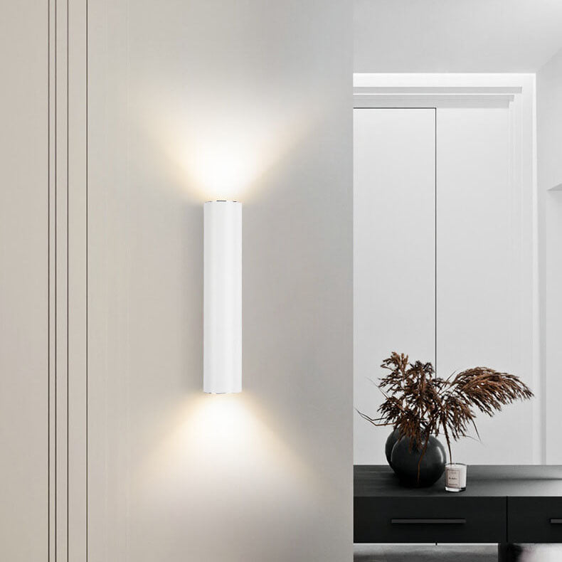 Sleek Minimalist Round Aluminum 2-Light Wall Sconce for Bedroom Décor