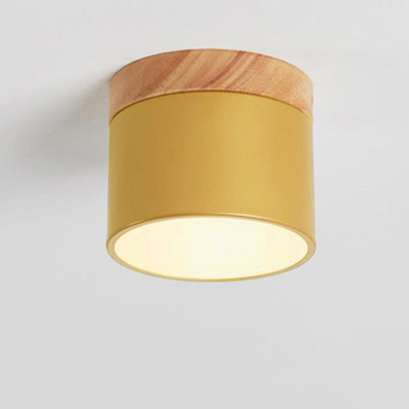Elegant Scandinavian Solid Color LED Flush Mount Ceiling Light for Home