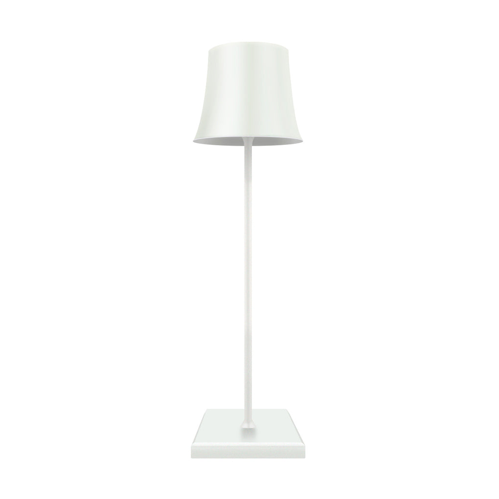 15-Inch Cordless Modern Black and White Metal Table Lamp for Home Decor