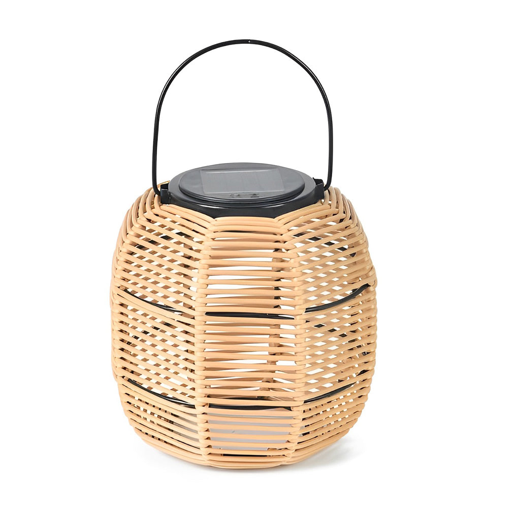 Waterproof Rattan Solar Garden Lantern Light for Outdoor Patio Décor