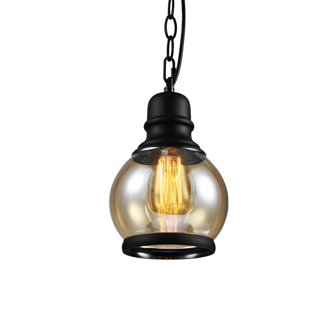 Vintage Brown Glass Industrial Pendant Chandelier for Dining & Living Rooms