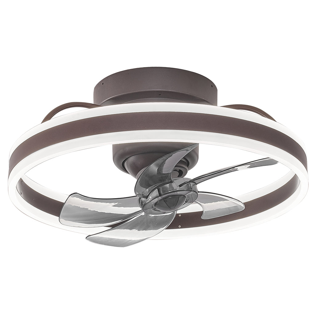 Modern White Round LED Ceiling Fan Light with 360° Rotation for Living Room