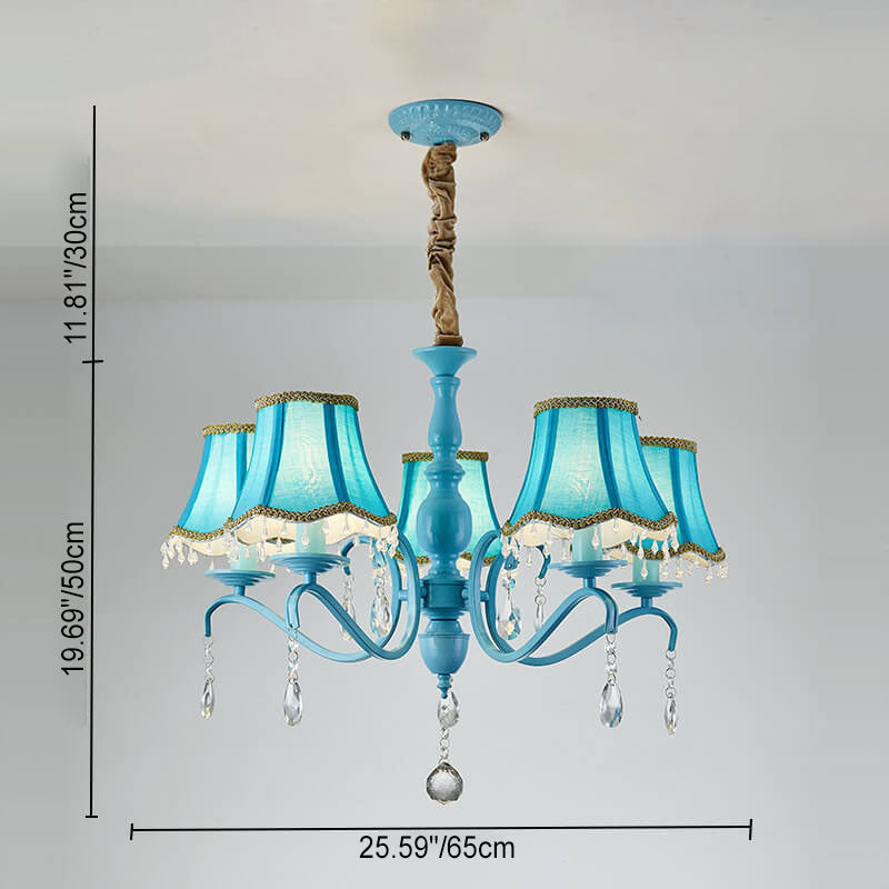 Elegant Modern Iron and Crystal Chandelier for Dining or Living Room