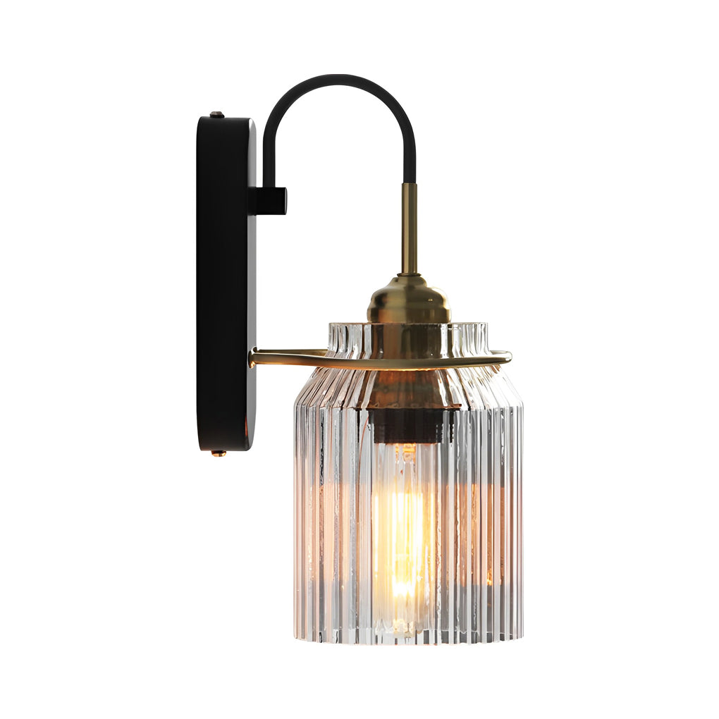 Modern Round Wavy Glass LED Wall Sconce for Living Room Decor