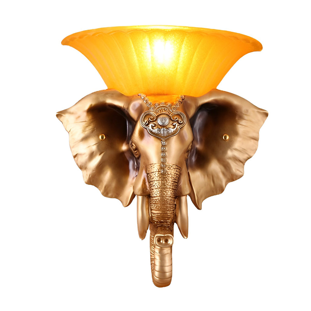 Luxury Cartoon Elephant Resin Wall Sconce Lighting for Kids' Rooms