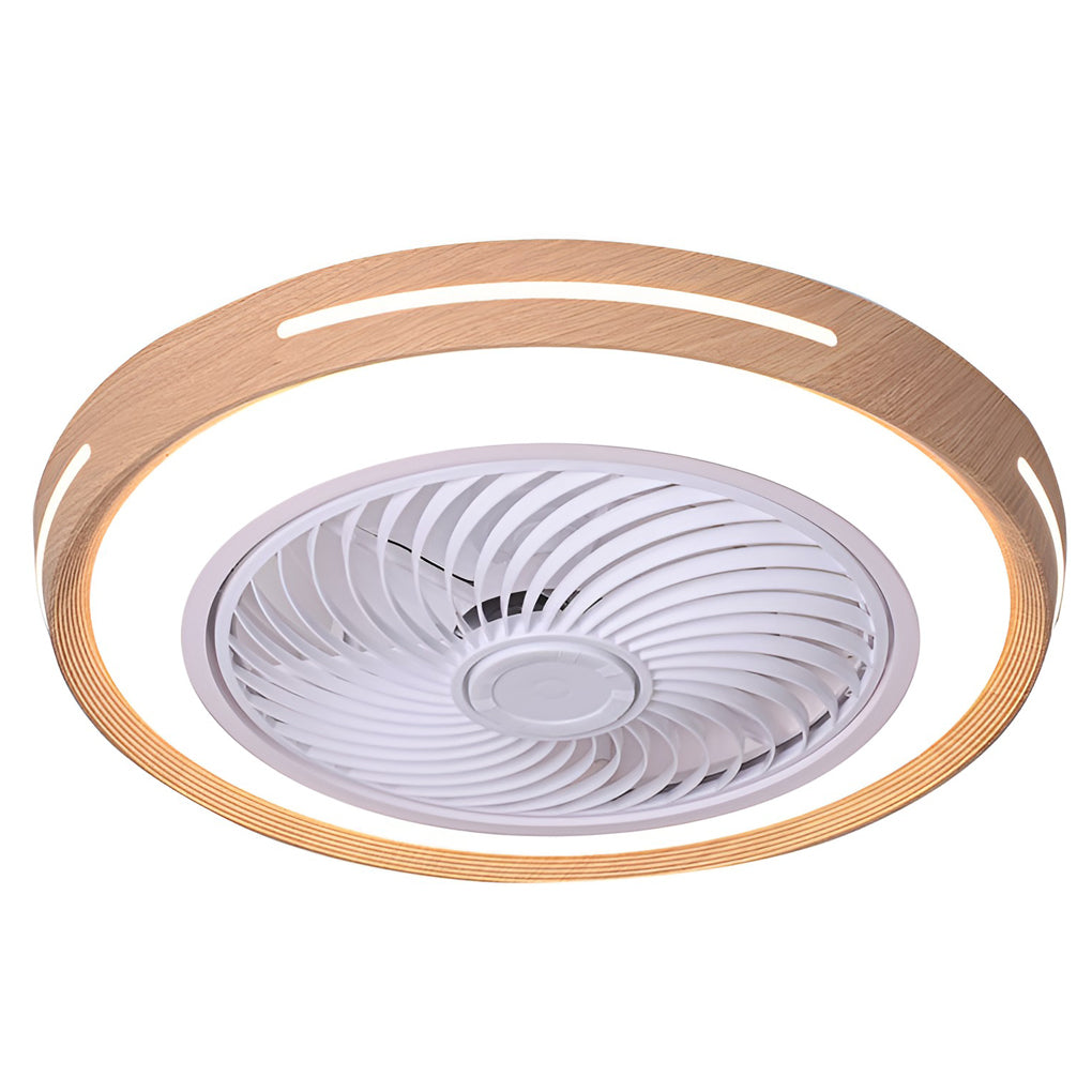 Sleek White Ultra-Thin LED Bladeless Ceiling Fan with Remote for Home