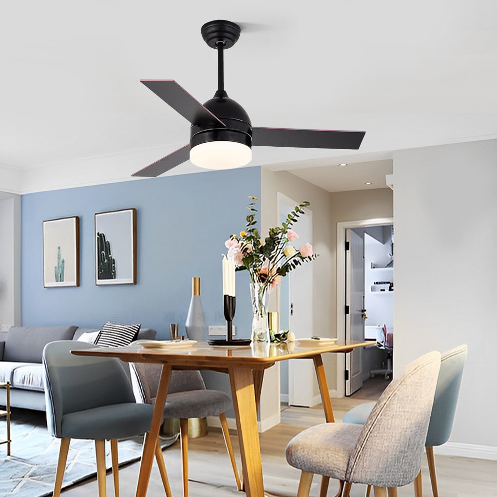 Sleek Silver Electroplated Metal LED Ceiling Fan Light for Modern Homes