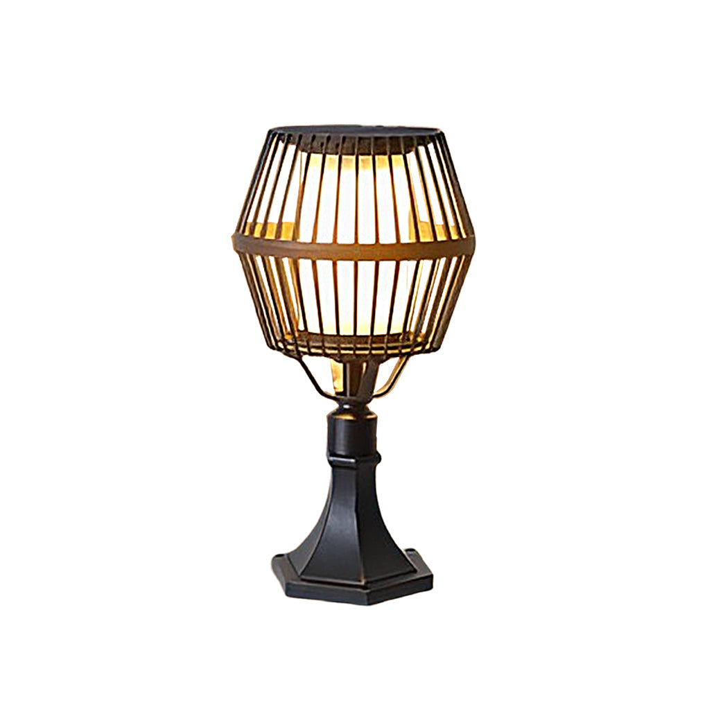 Contemporary Matte Black Solar Lanterns for Outdoor Patio or Garden