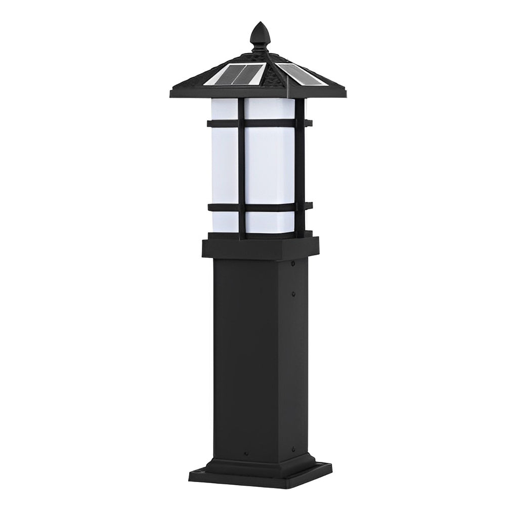 Vintage-Style Waterproof Solar LED Bollard Light for Outdoor Pathway