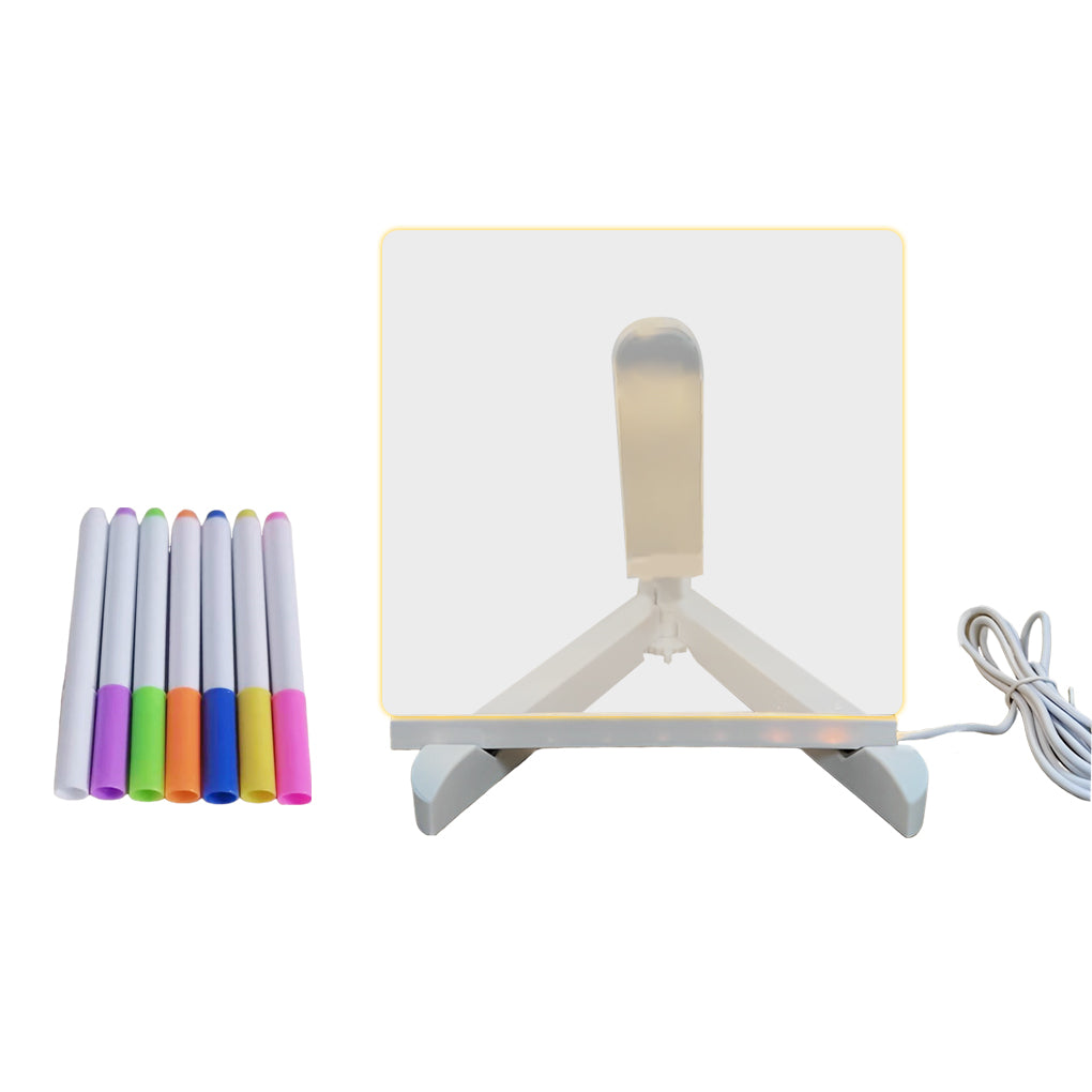 Colorful LED Acrylic Writable Message Board Table Lamp for Bedroom Decor