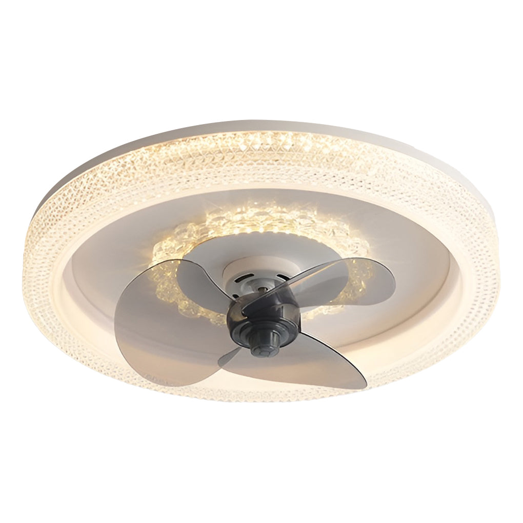 Muted Round 360° Rotatable LED Ceiling Fan Light for Modern Spaces