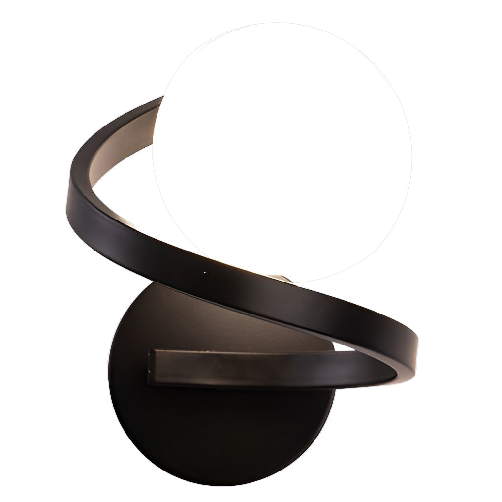 Curved Metal LED Wall Sconce in Stylish Black for Modern Bedrooms