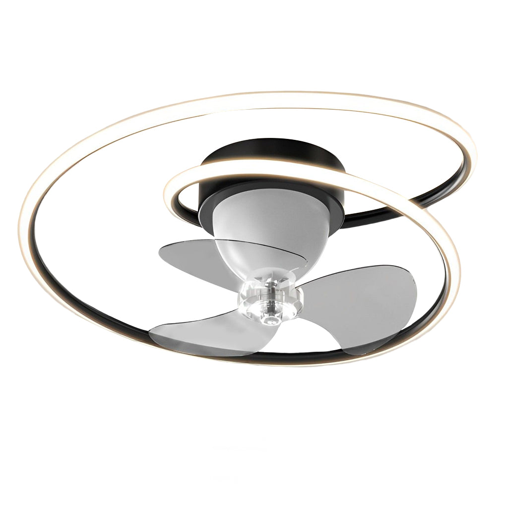 Modern White LED Ceiling Fan Light with 360° Rotation & Dimming