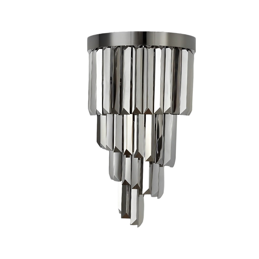 Post-Modern Clear Crystal and Metal LED Wall Lamp for Living Room