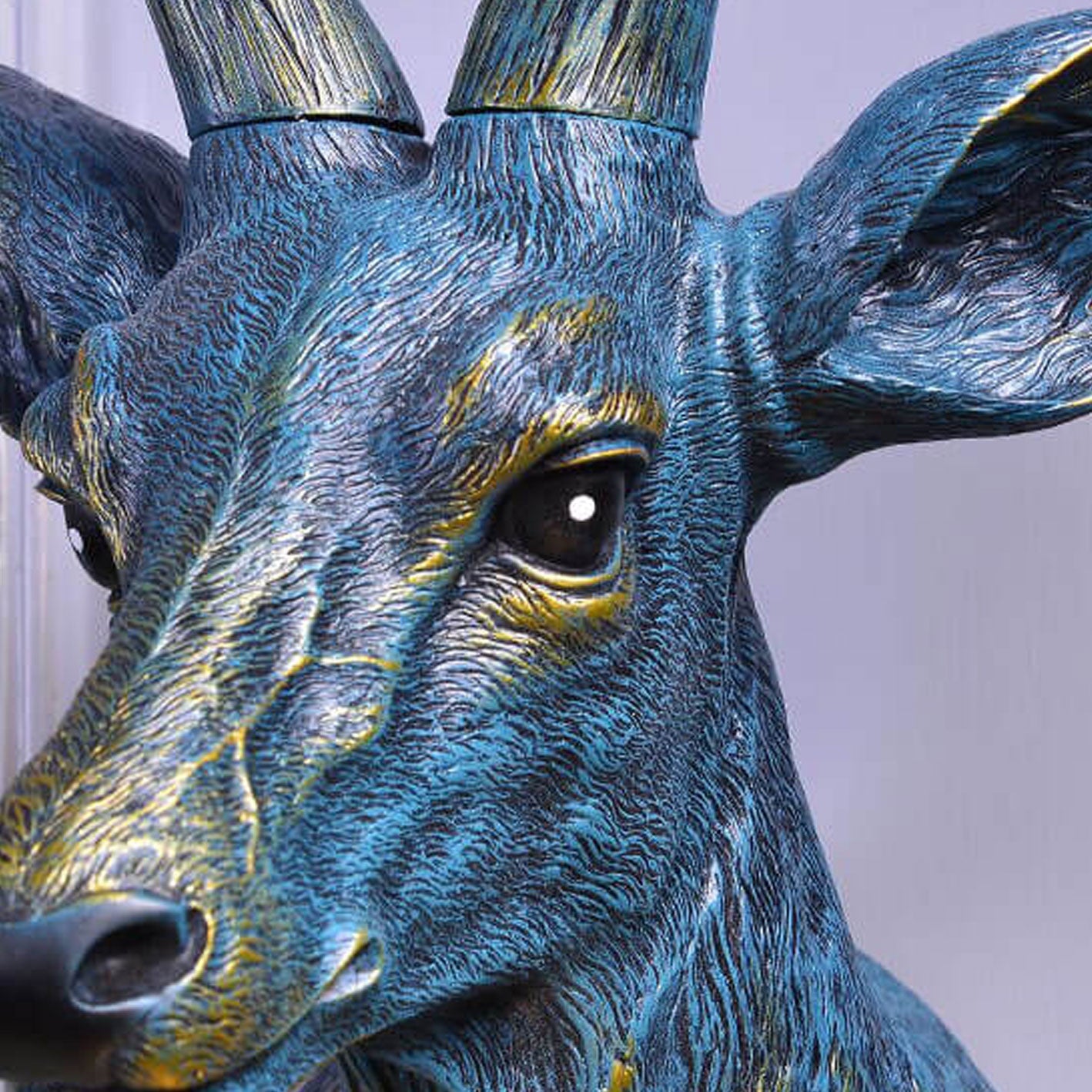 Rustic Brown Resin Deer Head Wall Sconce Light for Cabin Living Room
