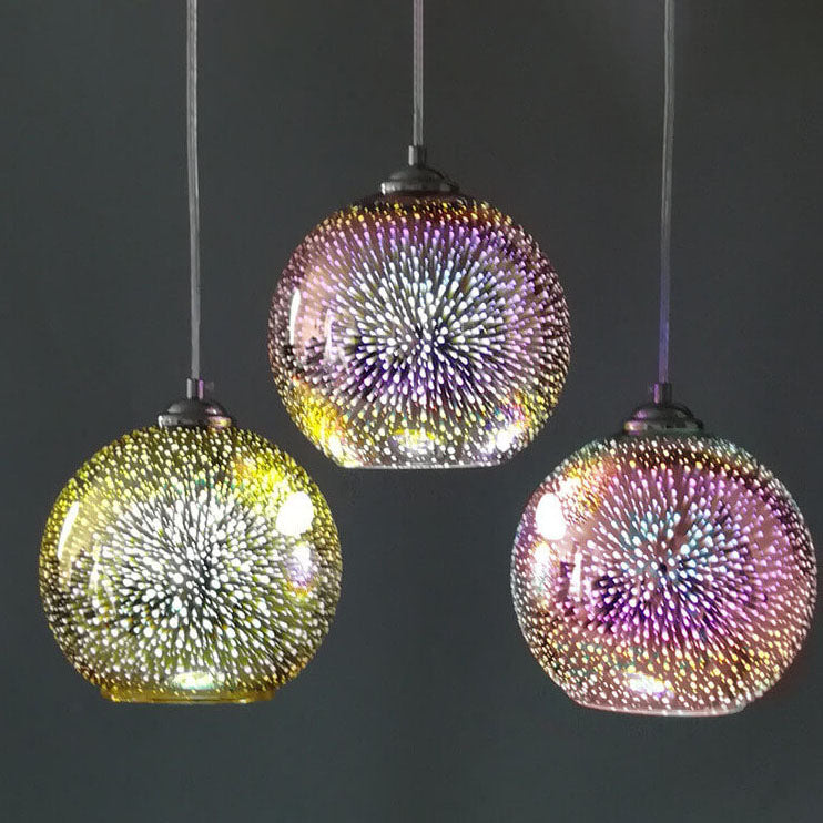 Vibrant 3D Glass Fireworks Pendant Light Fixture for Modern Interiors
