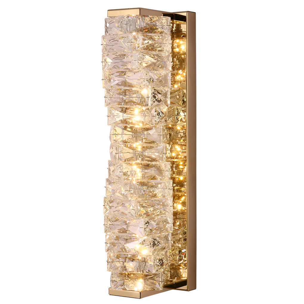 Modern Crystal LED Wall Sconce Light with Three Dimming Levels for Living Room