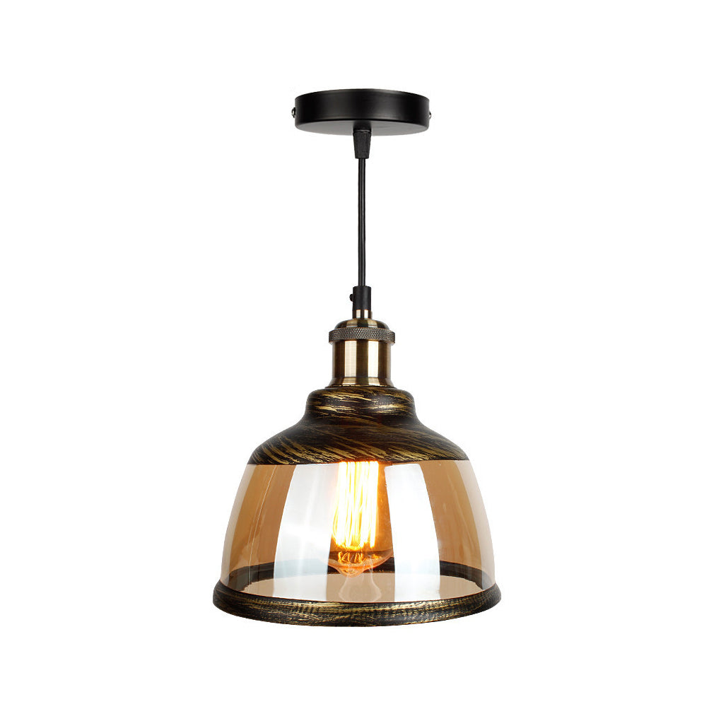 Vintage Green Bronze Glass Small Chandelier Pendant Light for Dining Room