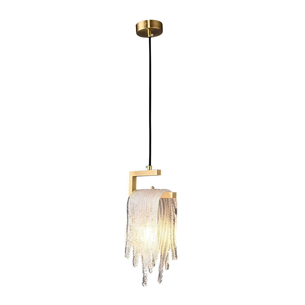 Handmade Copper LED Pendant Light with Glass Shade for Modern Spaces