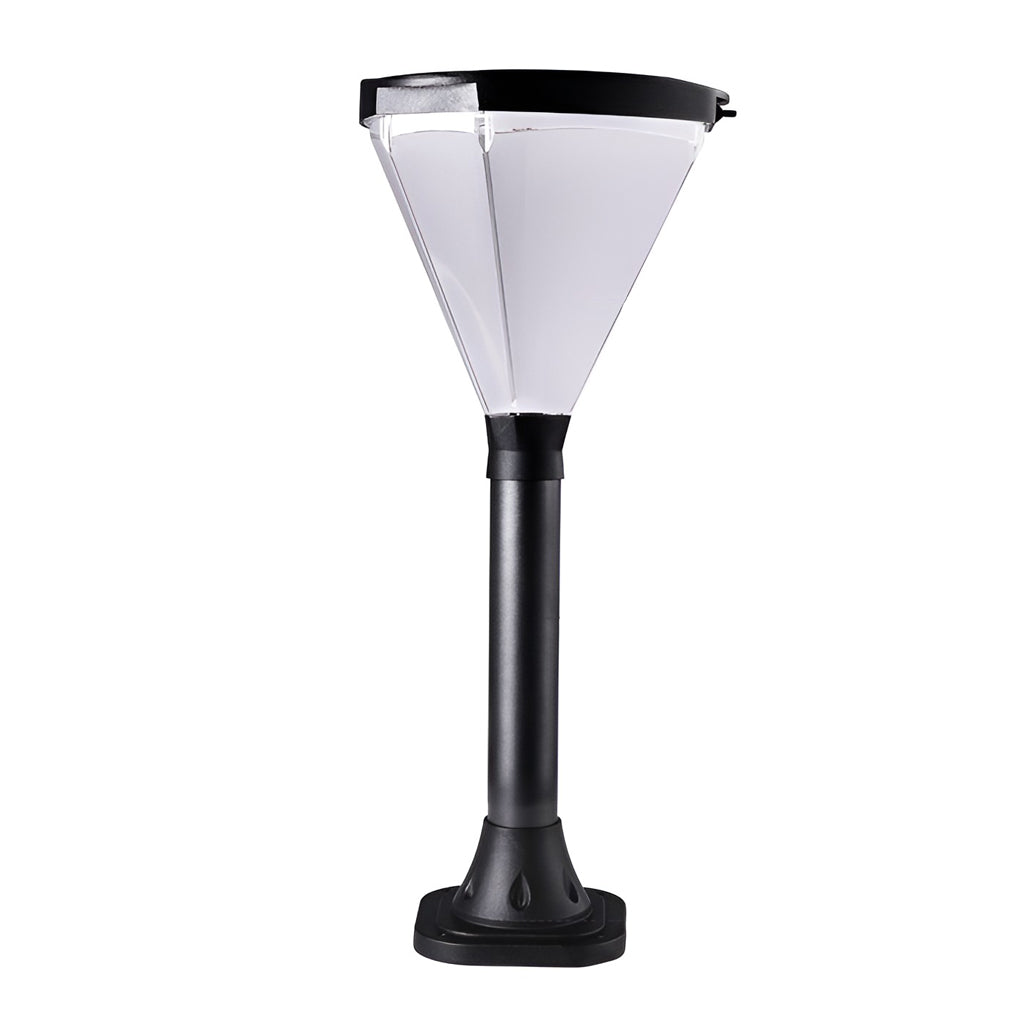Sleek Gray Cone-Shaped LED Solar Path Light for Eco-Friendly Outdoors