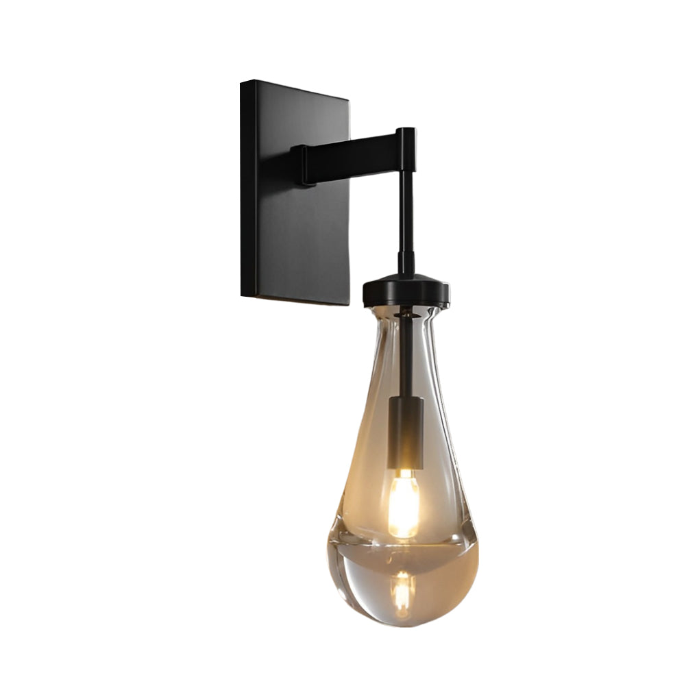 Minimalist Copper Water Drop Crystal Wall Sconce for Modern Interiors