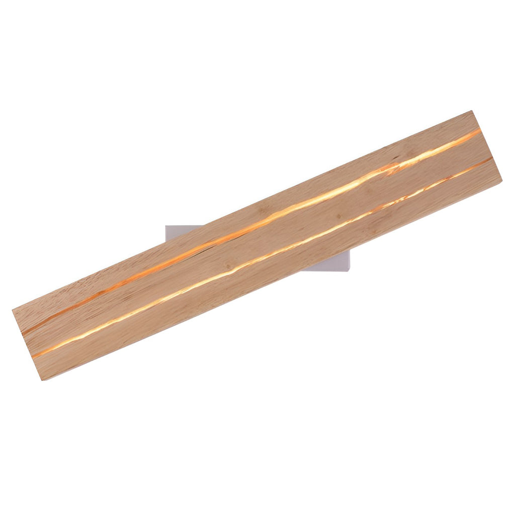 Adjustable Dark Wood LED Wall Lamp with Three Dimming Levels for Modern Living Spaces