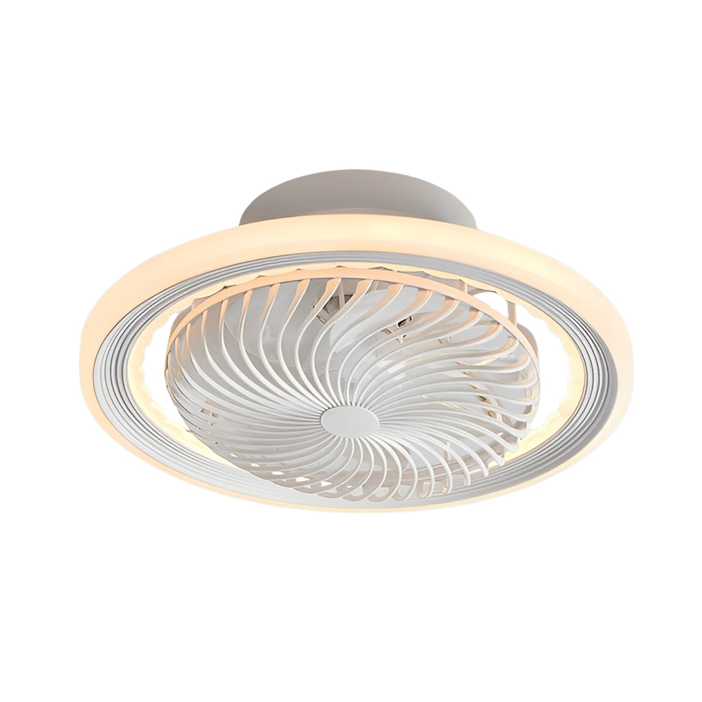 Stylish Bladeless LED Ceiling Fan with Round Mute Timing, 3-Step Dimming