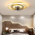 White Dual-Ring Kids Ceiling Fan with LED Light & Remote Control