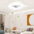 Sleek White Bladeless Smart Ceiling Fan with Remote & Dimmable LED for Home