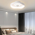 Modern White Bladeless Fan with Dimmable LED Light for Home Comfort