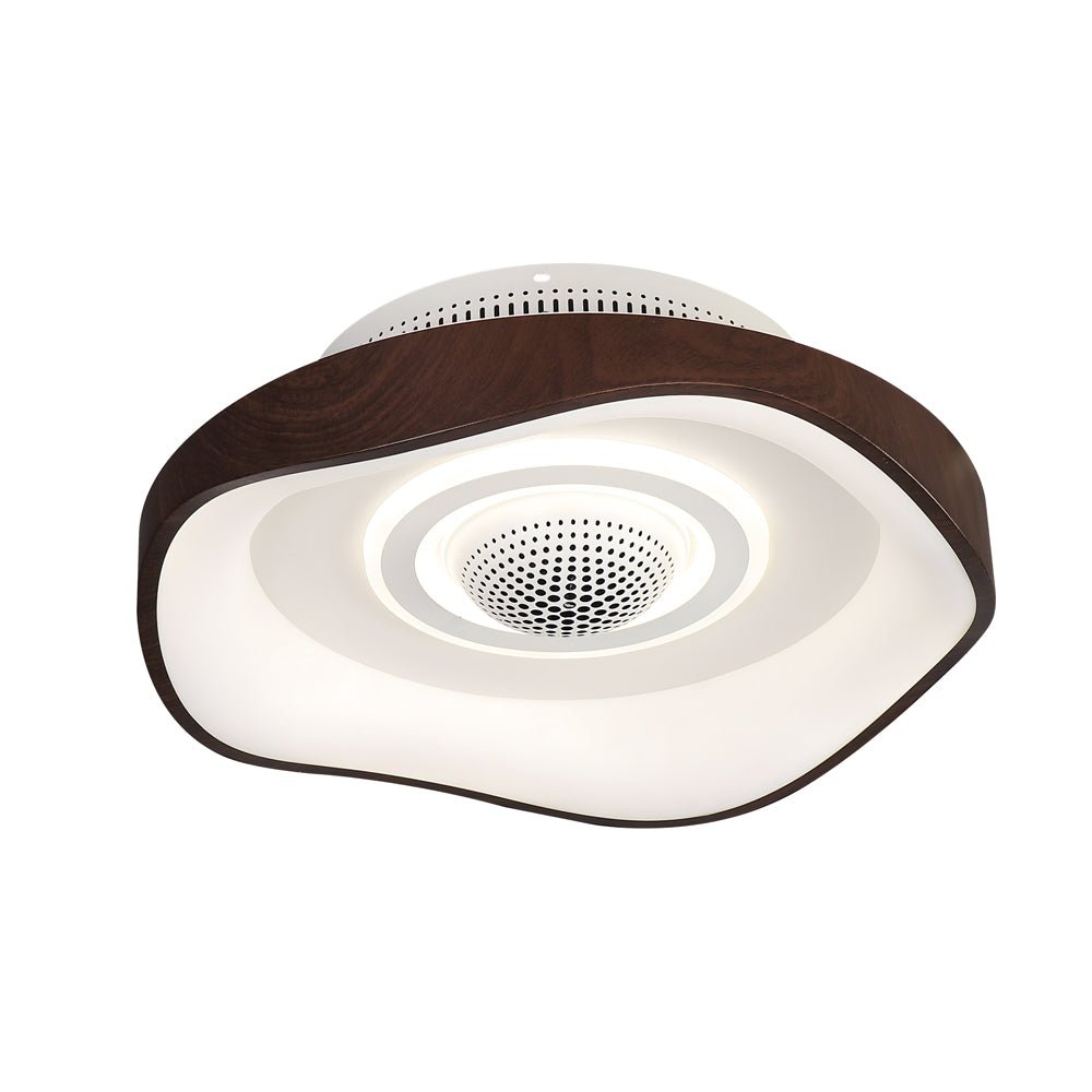 Modern White Bladeless Fan with Dimmable LED Light for Home Comfort