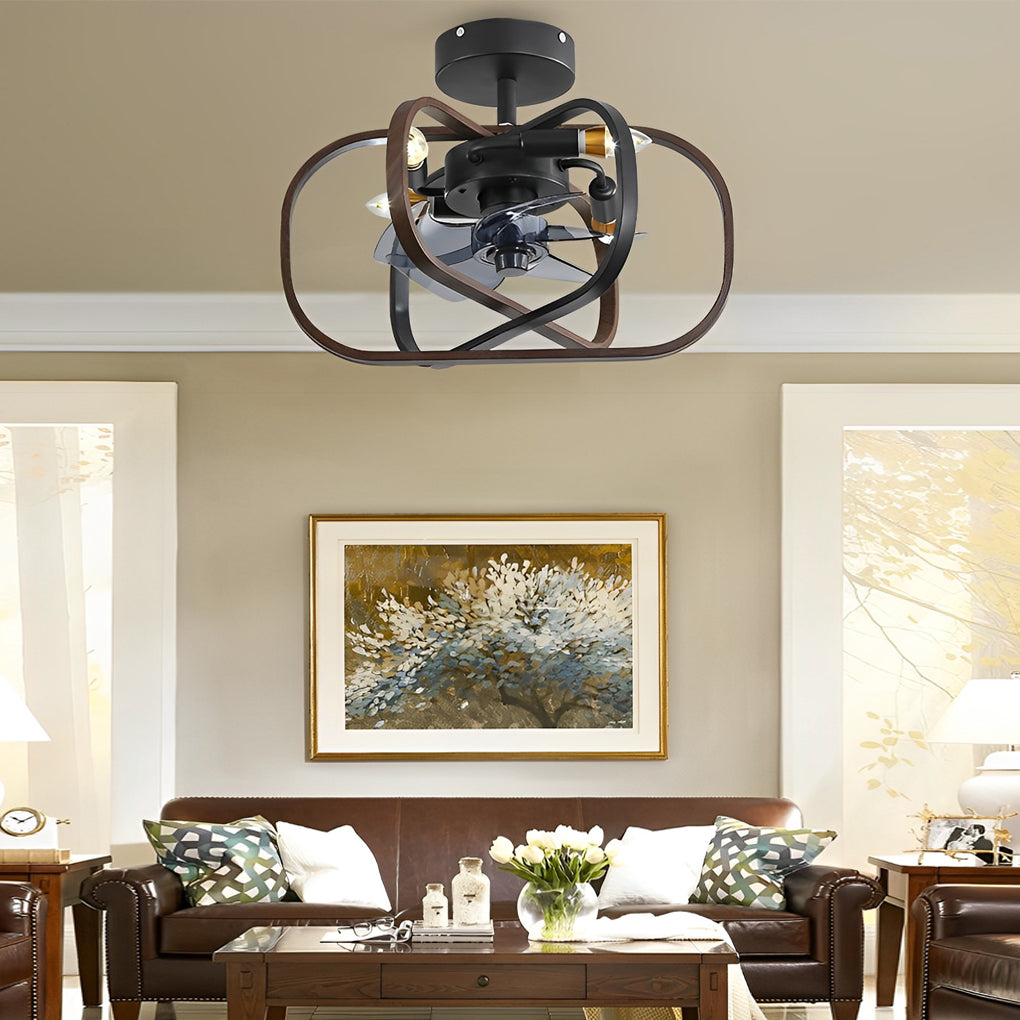 Vintage White Bladeless LED Ceiling Fan with Remote for Bedroom Comfort