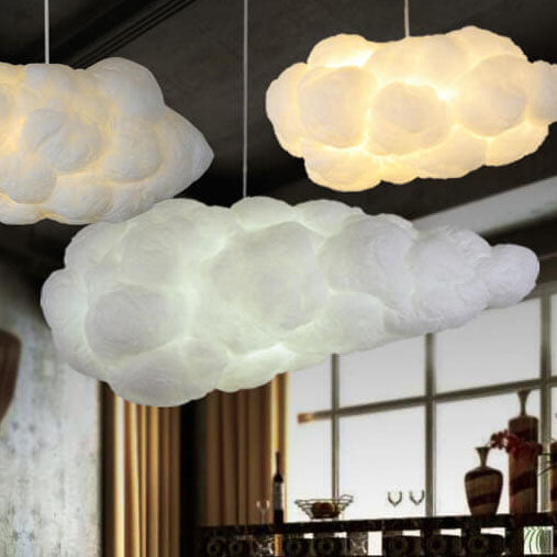 Contemporary White Fabric LED Pendant Light for Bedroom or Living Room