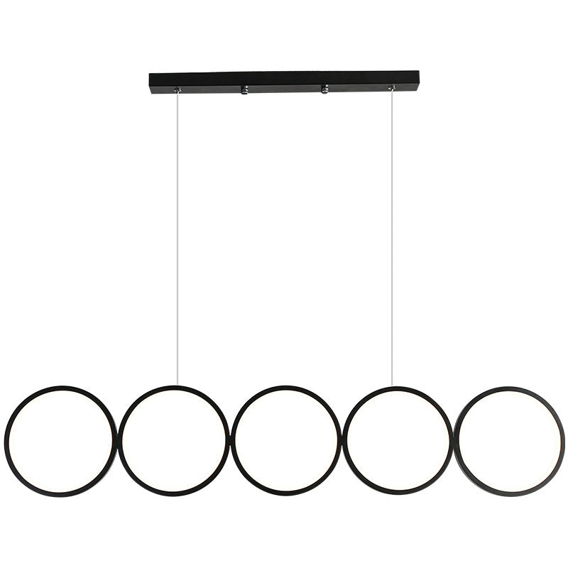 Elegant Nordic Iron & Acrylic 5-Circle LED Chandelier for Modern Spaces