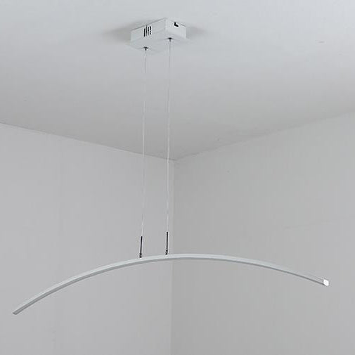 Nordic Minimalist White Arch Linear LED Chandelier for Modern Spaces