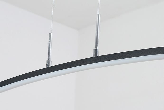 Nordic Minimalist White Arch Linear LED Chandelier for Modern Spaces