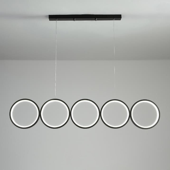 Elegant Nordic Iron & Acrylic 5-Circle LED Chandelier for Modern Spaces