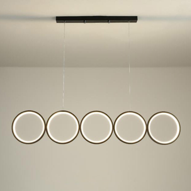 Elegant Nordic Iron & Acrylic 5-Circle LED Chandelier for Modern Spaces